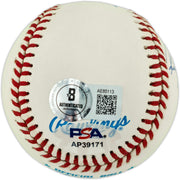 Rickey Henderson, Lou Brock & Maury Wills Autographed Official AL Baseball Greatest Base Stealers of All Time Beckett BAS #AE85113