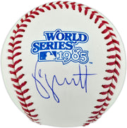 George Brett Autographed Official 1985 World Series Logo Baseball Kansas City Royals Beckett BAS Witness #2W764970