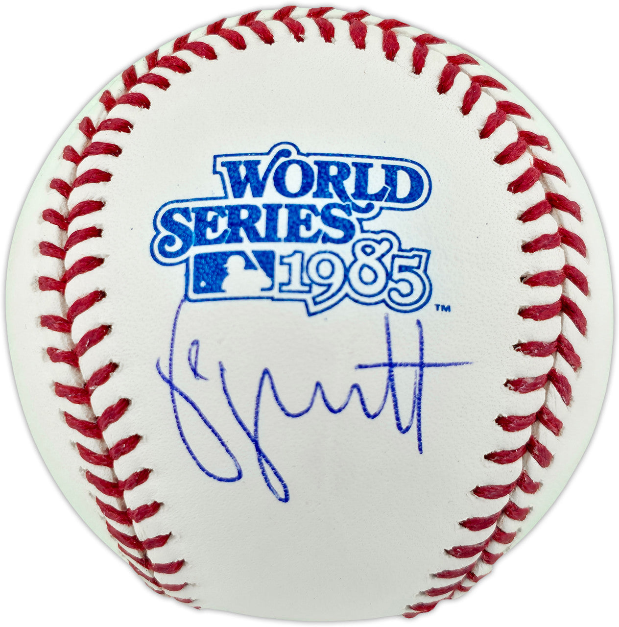 George Brett Autographed Official 1985 World Series Logo Baseball Kansas City Royals Beckett BAS Witness #2W764970