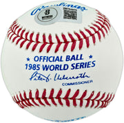 George Brett Autographed Official 1985 World Series Logo Baseball Kansas City Royals Beckett BAS Witness #2W764970