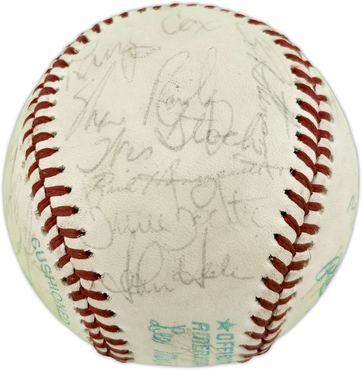 1979 Seattle Mariners Team Autographed Official MacPhail AL Baseball With 27 Signatures SKU #263388