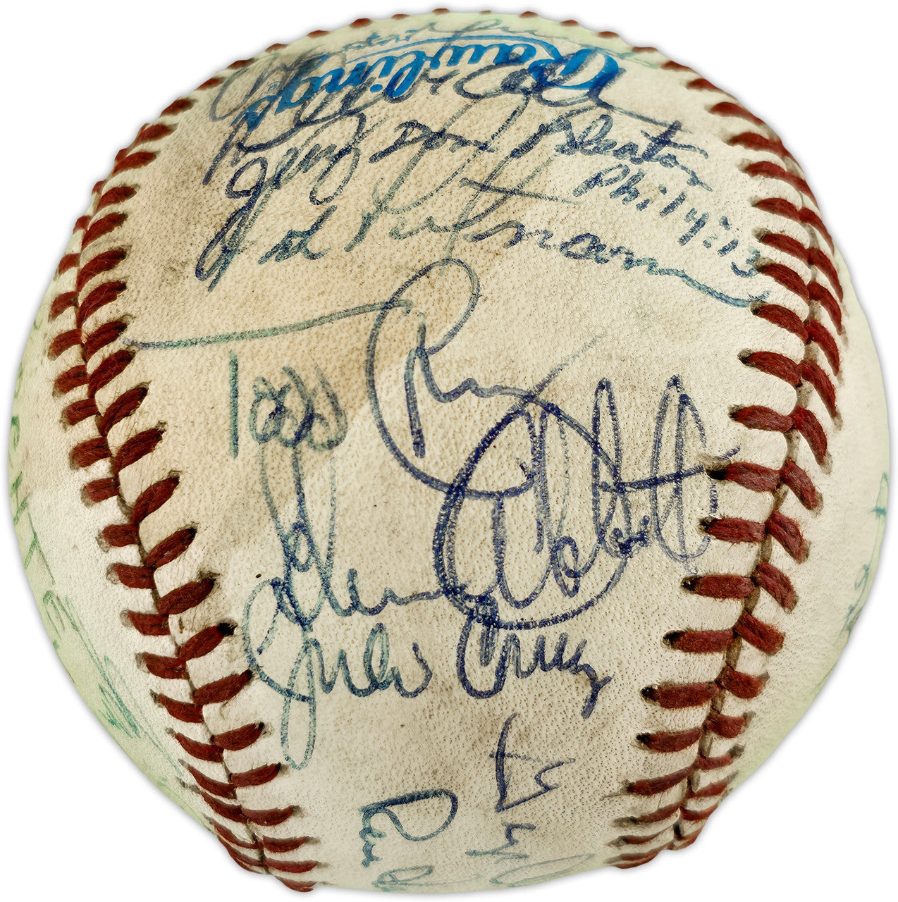 1982 Seattle Mariners Team Autographed Official MacPhail AL Baseball With 27 Signatures SKU #263392