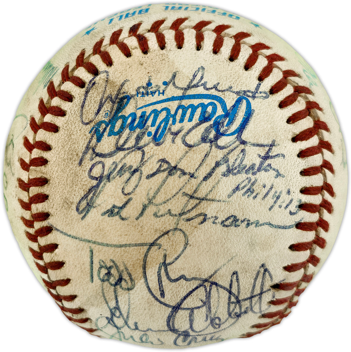 1982 Seattle Mariners Team Autographed Official MacPhail AL Baseball With 27 Signatures SKU #263392