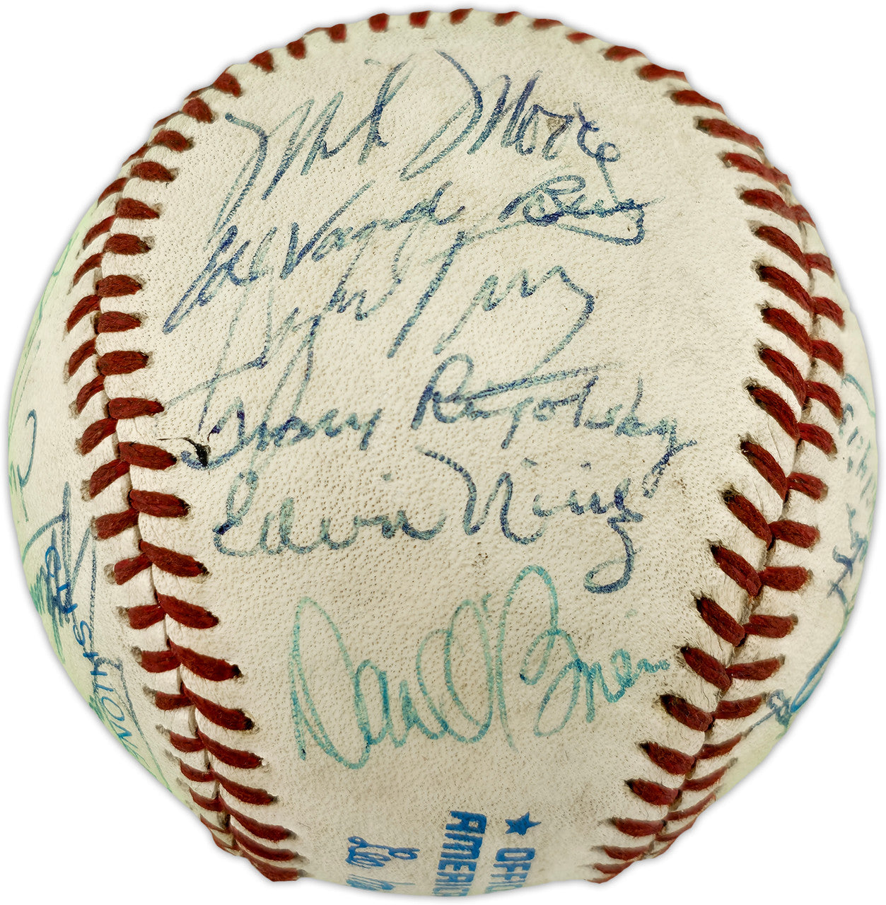 1982 Seattle Mariners Team Autographed Official MacPhail AL Baseball With 27 Signatures SKU #263392