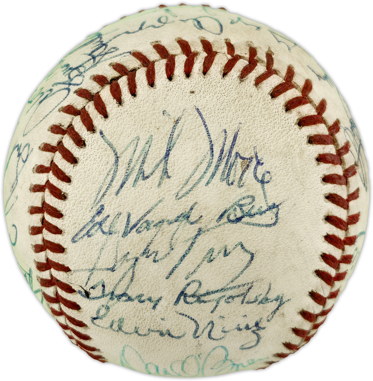 1982 Seattle Mariners Team Autographed Official MacPhail AL Baseball With 27 Signatures SKU #263392