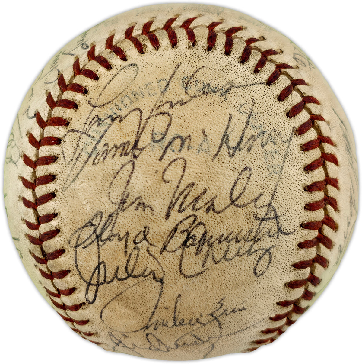 1981-82 Seattle Mariners Team Autographed Official MacPhail AL Foul Baseball With 23 Signatures SKU #263394