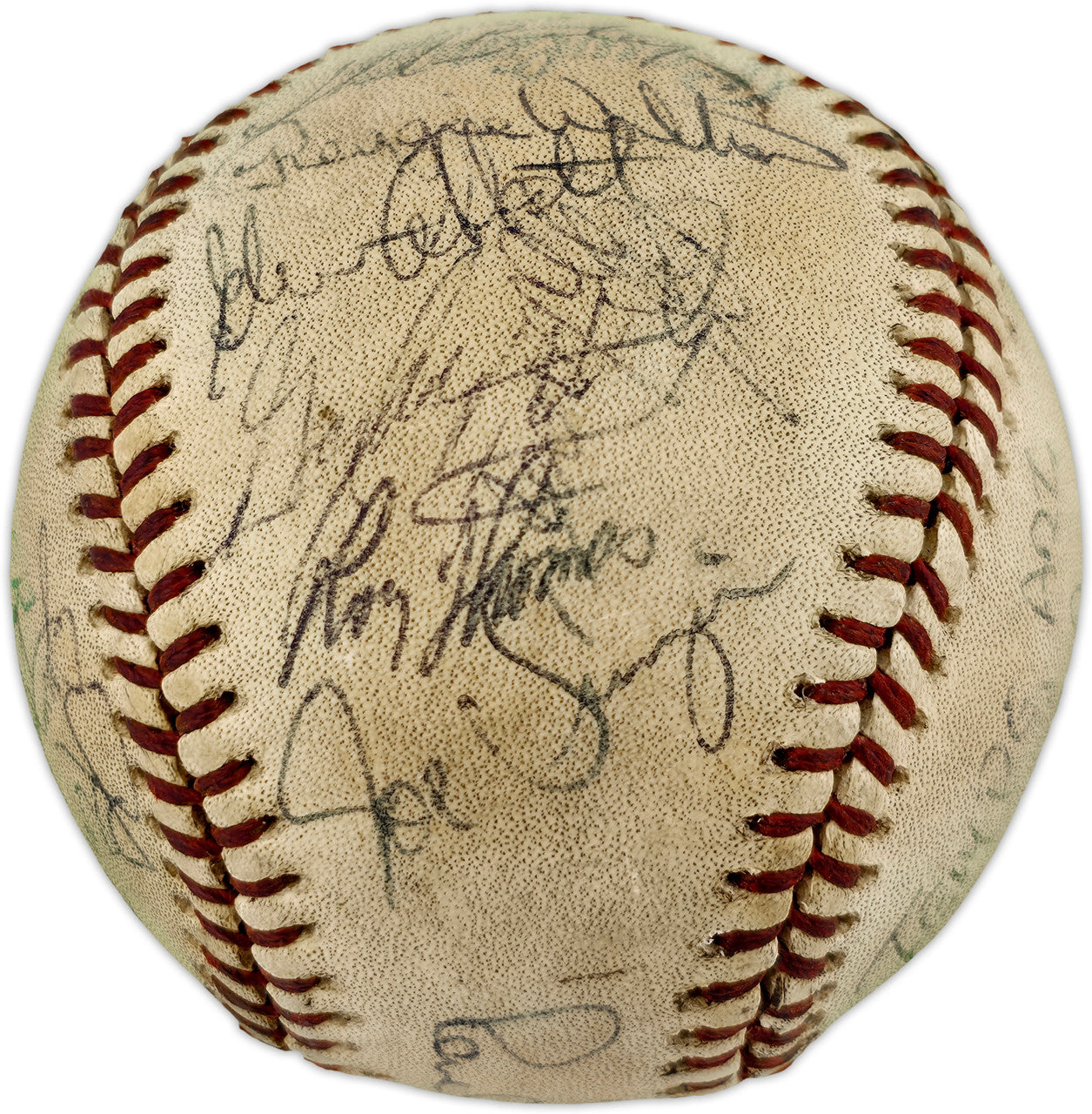 1981-82 Seattle Mariners Team Autographed Official MacPhail AL Foul Baseball With 23 Signatures SKU #263394