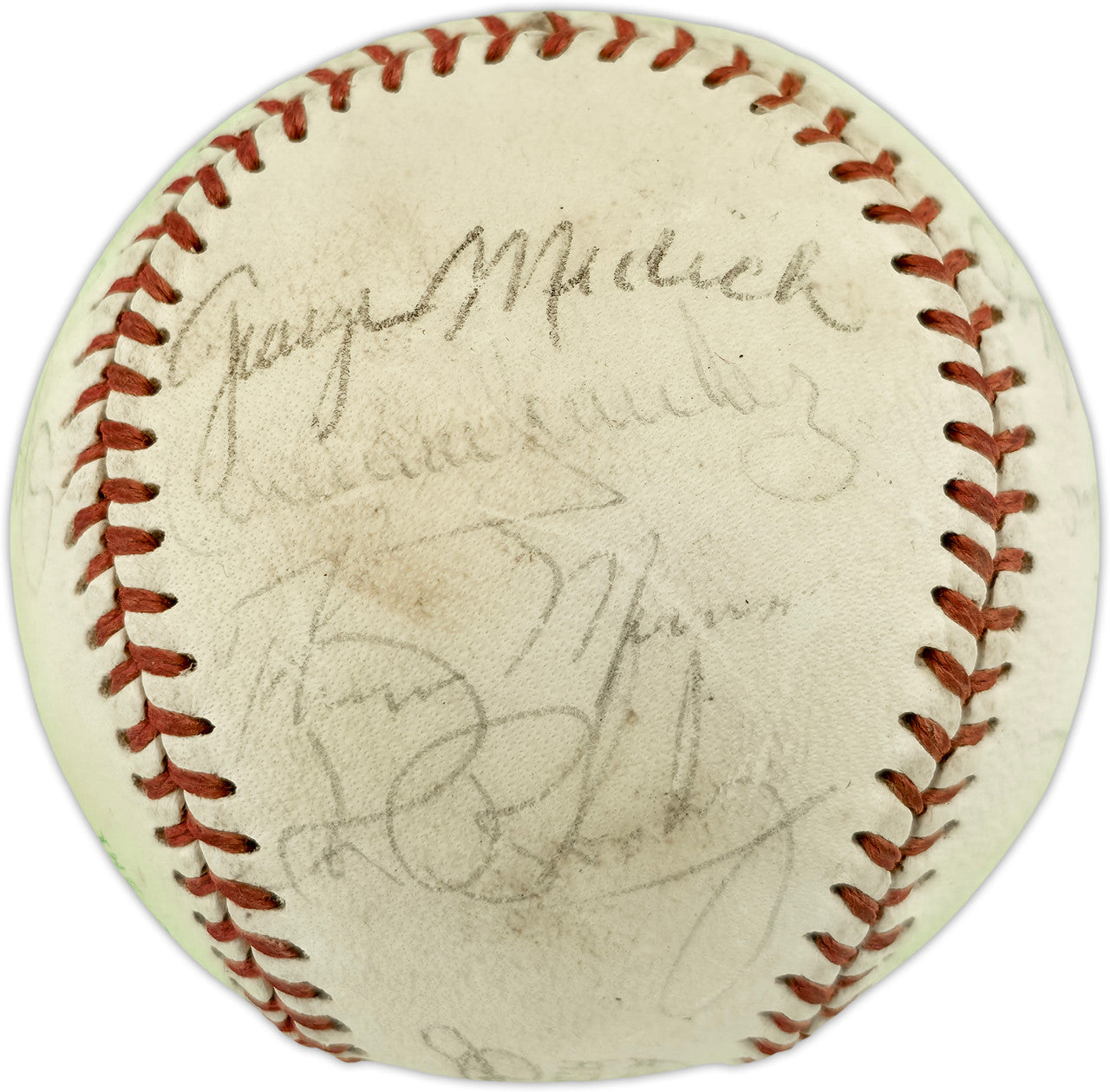 1973 New York Yankees Autographed Official Cronin American League Baseball With 23 Signatures Including Thurman Munson Beckett BAS #AE85551