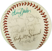 1973 New York Yankees Autographed Official Cronin American League Baseball With 23 Signatures Including Thurman Munson Beckett BAS #AE85551