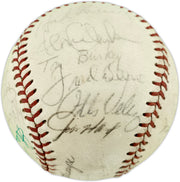 1973 New York Yankees Autographed Official Cronin American League Baseball With 23 Signatures Including Thurman Munson Beckett BAS #AE85551