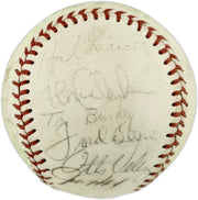 1973 New York Yankees Autographed Official Cronin American League Baseball With 23 Signatures Including Thurman Munson Beckett BAS #AE85551