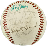 1973 New York Yankees Autographed Official Cronin American League Baseball With 23 Signatures Including Thurman Munson Beckett BAS #AE85551