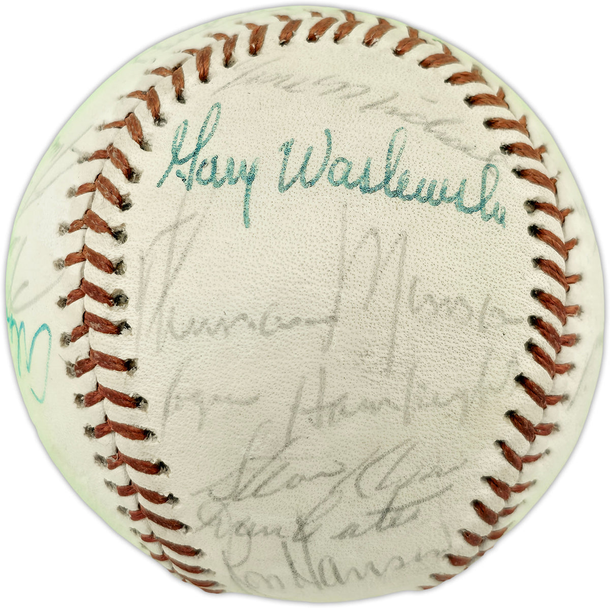 1971 New York Yankees Autographed Official Pro League Baseball With 23 Signatures Including Thurman Munson Beckett BAS #AE85552
