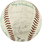 1971 New York Yankees Autographed Official Pro League Baseball With 23 Signatures Including Thurman Munson Beckett BAS #AE85552