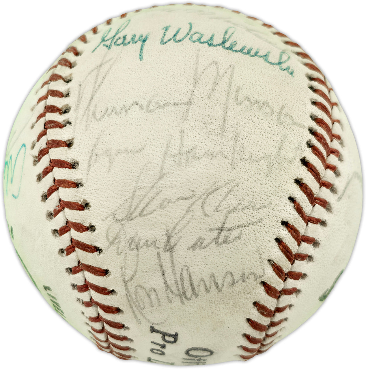 1971 New York Yankees Autographed Official Pro League Baseball With 23 Signatures Including Thurman Munson Beckett BAS #AE85552