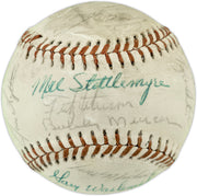 1971 New York Yankees Autographed Official Pro League Baseball With 23 Signatures Including Thurman Munson Beckett BAS #AE85552