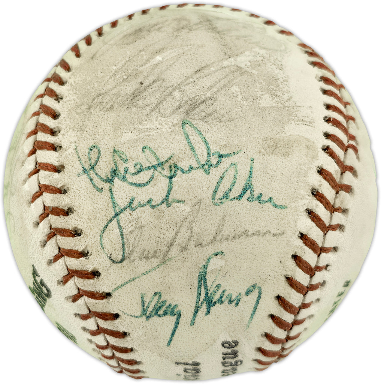 1971 New York Yankees Autographed Official Pro League Baseball With 23 Signatures Including Thurman Munson Beckett BAS #AE85552