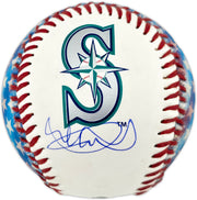 Ichiro Suzuki Autographed Official 2001 Seattle Mariners 116 Wins Record Logo Fotoball Baseball Beckett BAS Witness #4W624933