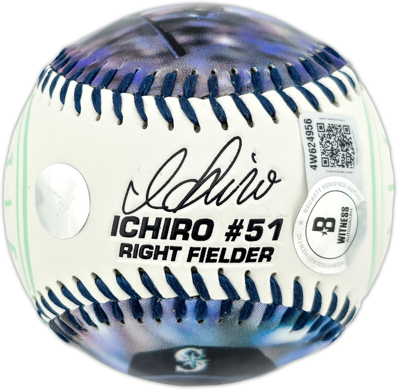 Ichiro Suzuki Autographed Official Fotoball Baseball Seattle Mariners Beckett BAS Witness #4W624956