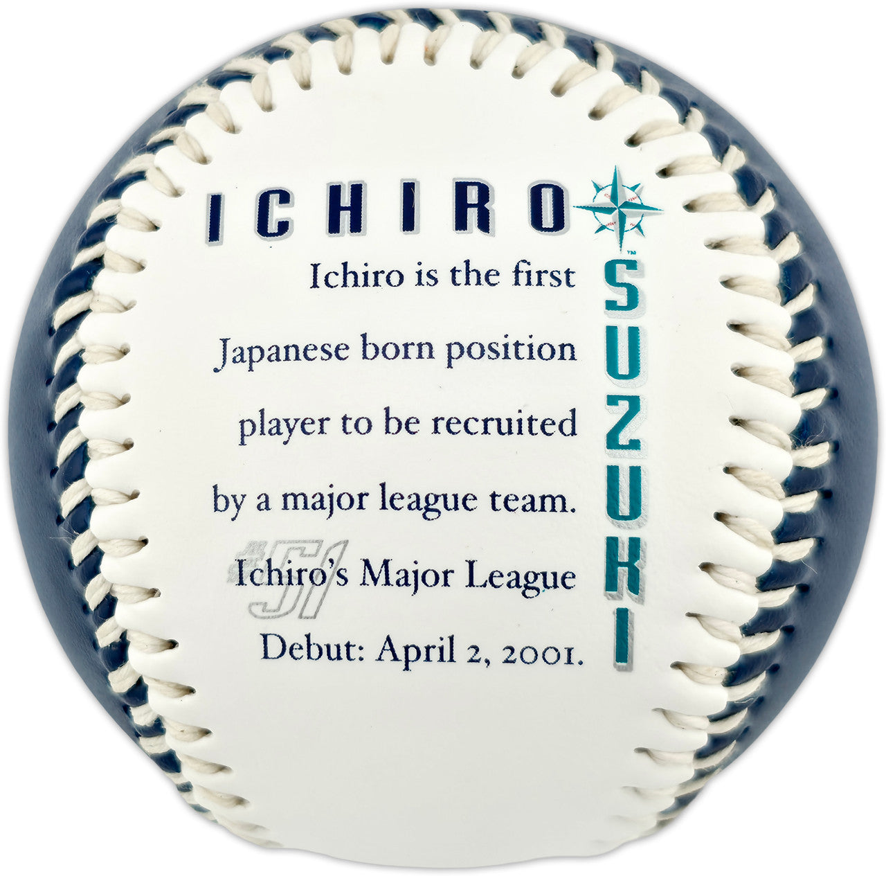 Ichiro Suzuki Autographed Official Fotoball Baseball Seattle Mariners Beckett BAS Witness #4W624934