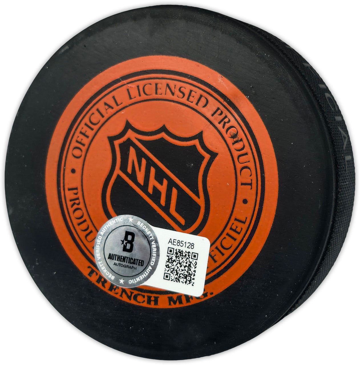 Gordie Howe, Sid Abel, & Ted Lindsay Autographed Official Detroit Red Wings Logo Hockey Puck Production Line Beckett BAS #AE85128