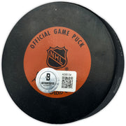 Gordie Howe, Sid Abel, & Ted Lindsay Autographed Official Detroit Red Wings Logo Hockey Puck Production Line Beckett BAS #AE85134