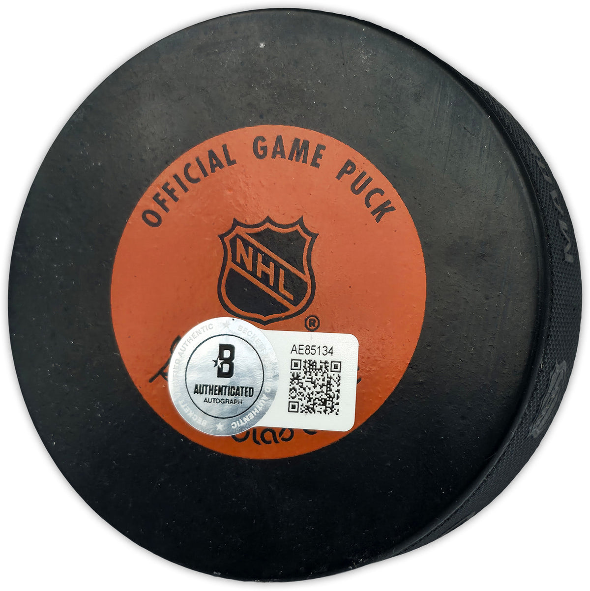 Gordie Howe, Sid Abel, & Ted Lindsay Autographed Official Detroit Red Wings Logo Hockey Puck Production Line Beckett BAS #AE85134