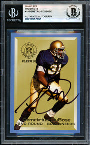 Demetrius DuBose Autographed 1993 Fleer Prospect Rookie Card #19 Tampa Bay Buccaneers Beckett BAS #19957951