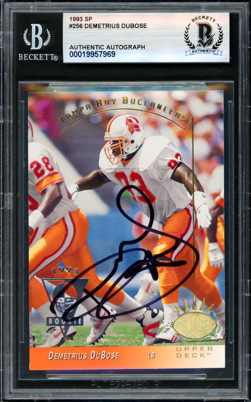 Demetrius DuBose Autographed 1993 Stadium Club Rookie Card #397 Tampa Bay Buccaneers Beckett BAS #19957969