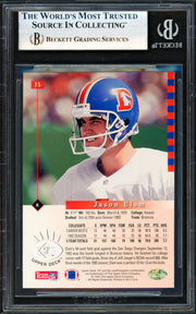 Jason Elam Autographed 1993 Stadium Club Rookie Card #525 Denver Broncos Beckett BAS #19957977