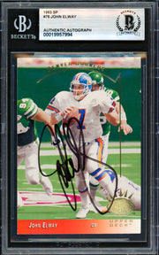 John Elway Autographed 1993 Stadium Club Card #70 Denver Broncos Beckett BAS #19957994