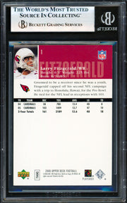 Larry Fitzgerald Autographed 2006 Upper Deck Card #1 Arizona Cardinals Beckett BAS #19958076