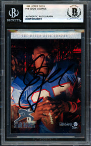 Eddie George Autographed 1996 Upper Deck Rookie Card #14 Houston Oilers Beckett BAS #19958091
