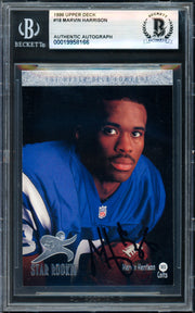 Marvin Harrison Autographed 1996 Upper Deck Rookie Card #18 Indianapolis Colts Beckett BAS #19958166