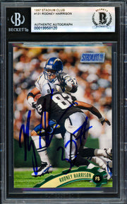 Rodney Harrison Autographed 1997 Stadium Club Rookie Card #131 San Diego Chargers Beckett BAS #19958120