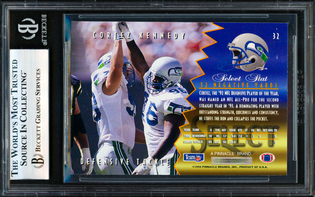 Cortez Kennedy Autographed 1994 Score Select Card #32 Seattle Seahawks Beckett BAS #19958177