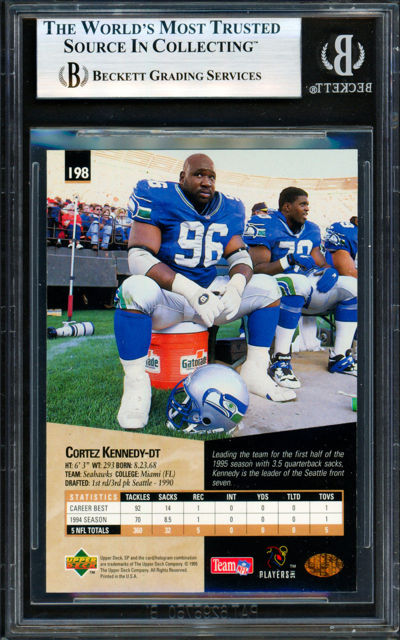 Cortez Kennedy Autographed 1995 Upper Deck SP Card #198 Seattle Seahawks Beckett BAS #19958185