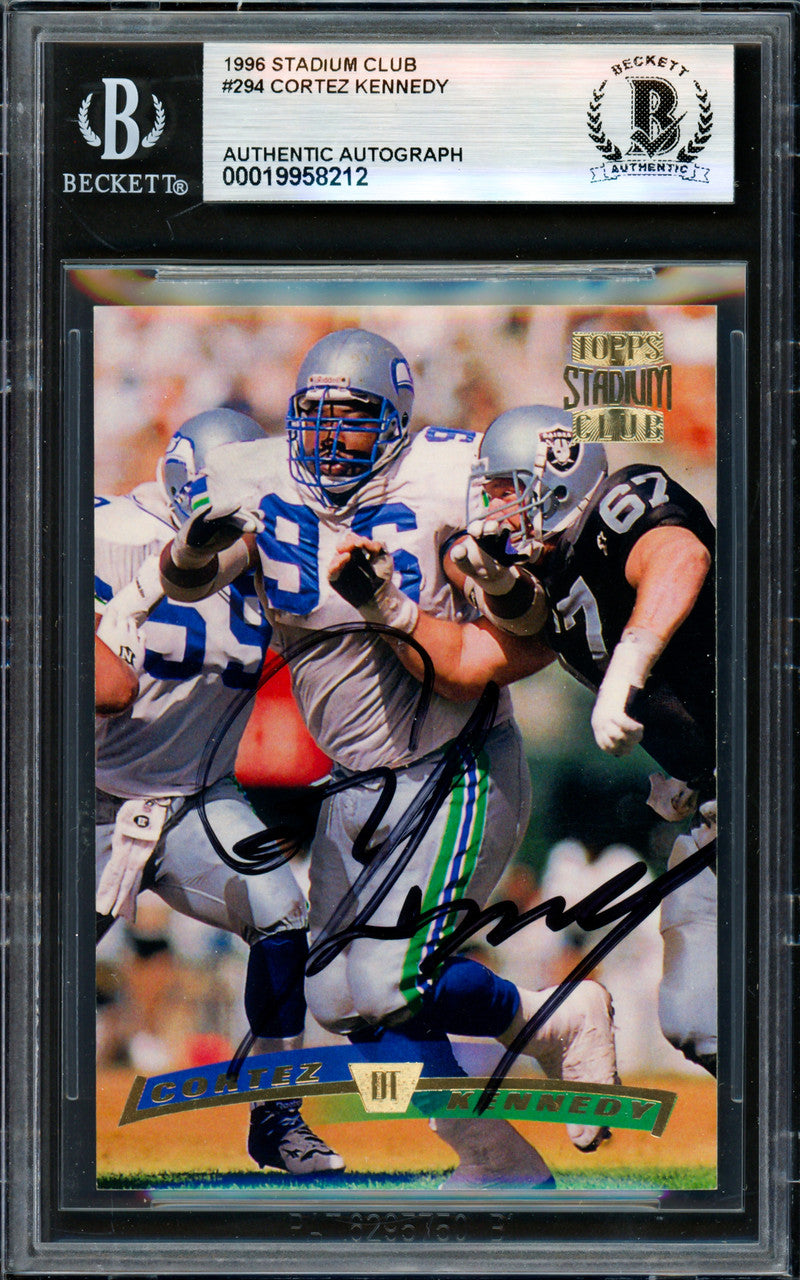 Cortez Kennedy Autographed 1996 Stadium Club Card #294 Seattle Seahawks Beckett BAS #19958212