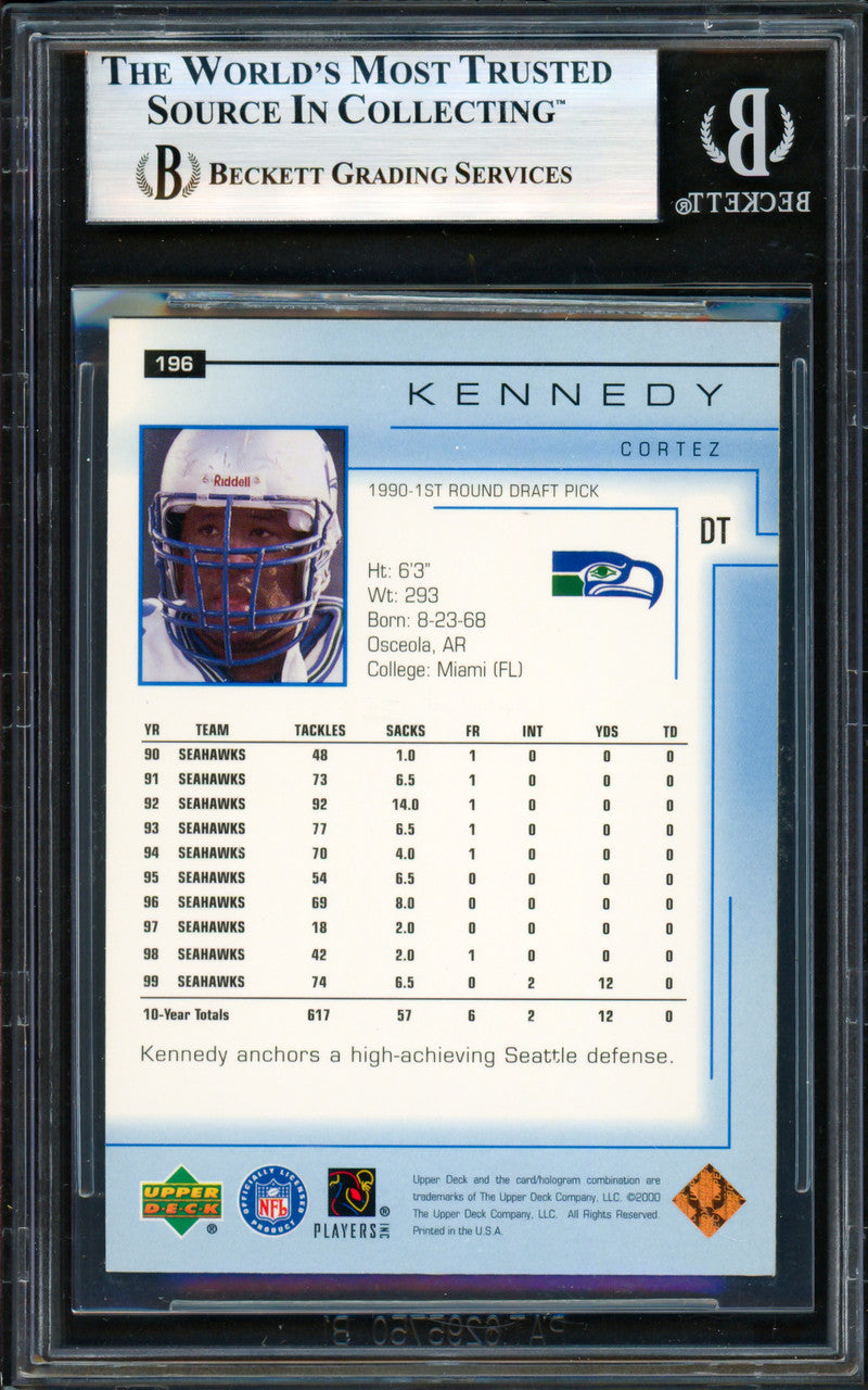 Cortez Kennedy Autographed 2000 Upper Deck Card #196 Seattle Seahawks Beckett BAS #19958223