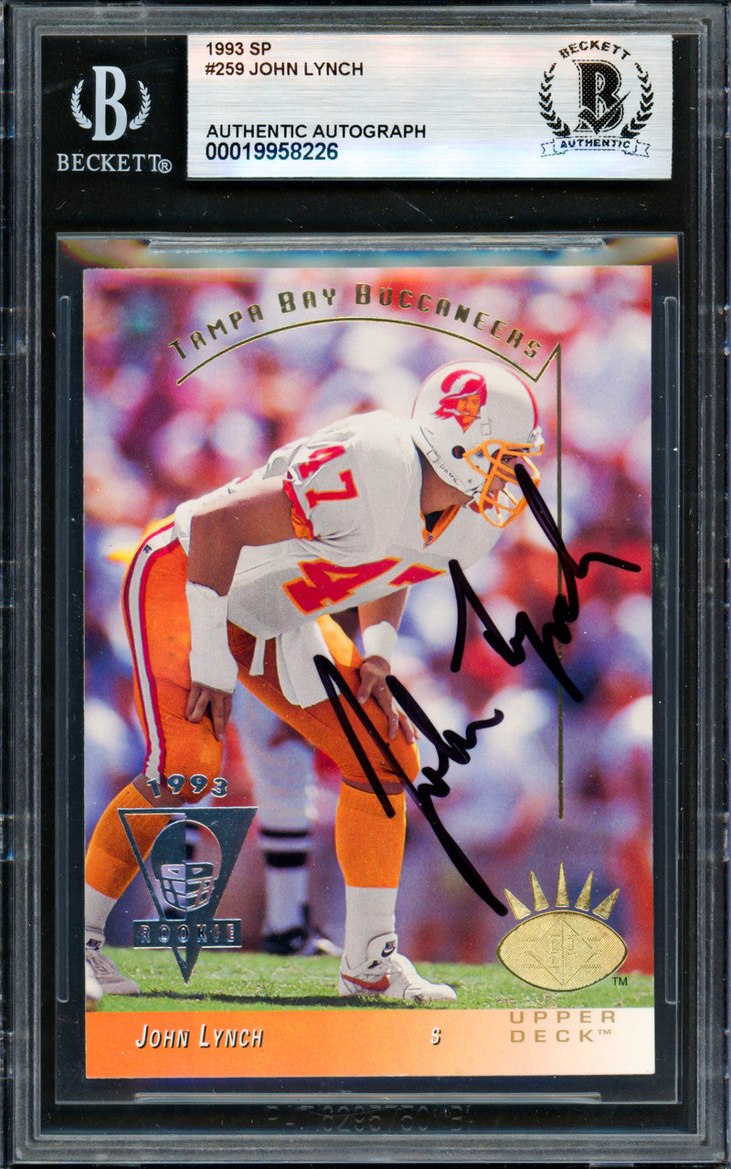 John Lynch Autographed 1993 Upper Deck SP Rookie Card #259 Tampa Bay Buccaneers Beckett BAS #19958226