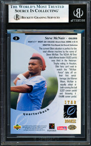 Steve McNair Autographed 1995 Upper Deck Rookie Card #3 Houston Oilers Beckett BAS #19958234
