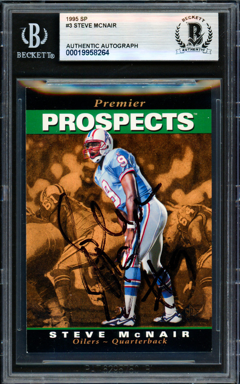 Steve McNair Autographed 1995 Upper Deck SP Rookie Card #3 Houston Oilers Beckett BAS #19958264