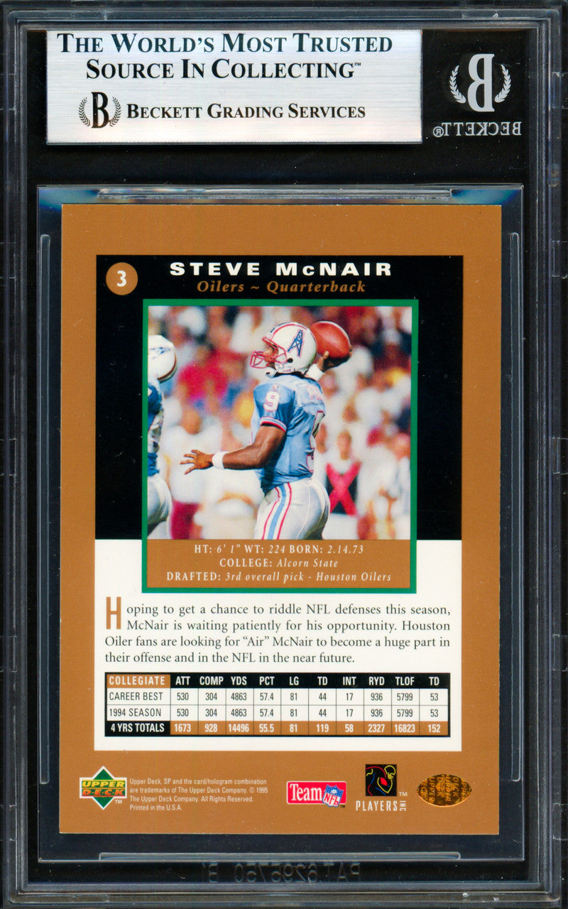 Steve McNair Autographed 1995 Upper Deck SP Rookie Card #3 Houston Oilers Beckett BAS #19958264
