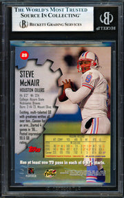 Steve McNair Autographed 1997 Stadium Club Card #29 Houston Oilers Beckett BAS #19958267