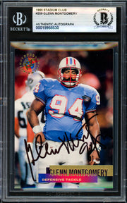 Glenn Montgomery Autographed 1995 Stadium Club Card #259 Houston Oilers Beckett BAS #19958530