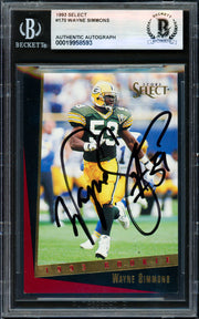 Wayne Simmons Autographed 1993 Score Select Rookie Card #170 Green Bay Packers Beckett BAS #19958593
