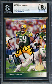 Wayne Simmons Autographed 1993 Upper Deck SP Rookie Card #97 Green Bay Packers Beckett BAS #19958603