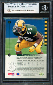 Wayne Simmons Autographed 1993 Upper Deck SP Rookie Card #97 Green Bay Packers Beckett BAS #19958603
