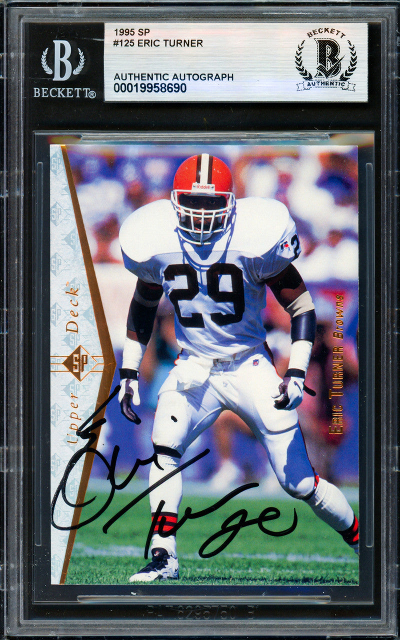 Eric Turner Autographed 1995 Upper Deck SP Card #125 Cleveland Browns Beckett BAS #19958690