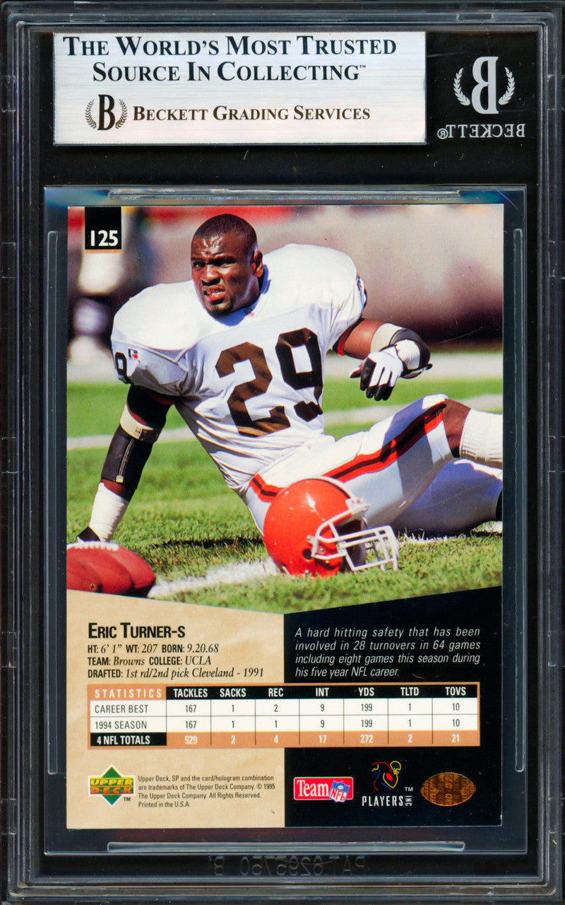 Eric Turner Autographed 1995 Upper Deck SP Card #125 Cleveland Browns Beckett BAS #19958690